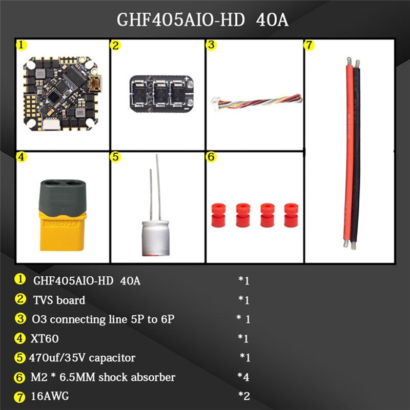 ABTI-GHF405AIO-HD 40A Pengontr - Drone Racing Flight Controller ulasan dan harga